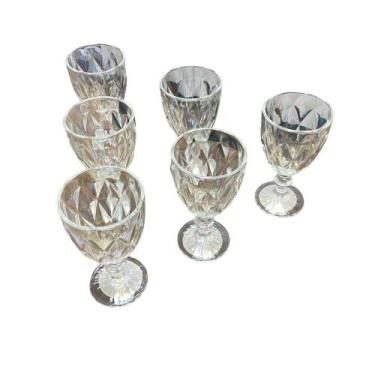 Imagem de Conjunto 6 Taças de Vidro Platinado Milbani 330ml - FRATELLI