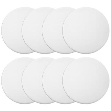 Imagem de Pacote com 8 protetores de parede de batente de porta brancos de 5 cm com adesivo espesso forte de maçaneta de borracha, almofada de proteção de parede redonda