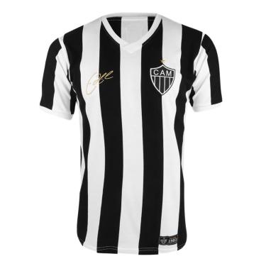 Imagem de Camisa Atlético Mineiro 1983 nº 11 Eder Retrô Mania Masculina - Preto e Branco - GG-Masculino