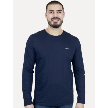 Imagem de Camiseta Colcci Masculina Manga Longa Logo Azul Escuro-Masculino