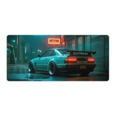 Imagem de HouLaiZhe Neon Sports Car JDM Car Gaming Mouse Pads JDM Car Desk Pads Grandes Mousepads para teclado de mesa Tapete de computador 40 x 90 cm