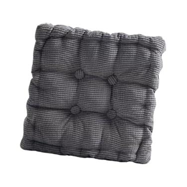 Imagem de Gralara Almofada de assento em formato de biscoito, almofada de meditação, para cadeira, de chão para, Cinza Escuro