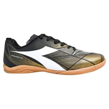 Imagem de Chuteira Diadora Squadra II Futsal Masculino - Preto e Dourado, Preto,