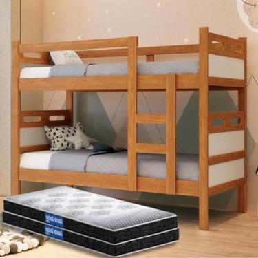 Imagem de Beliche Vira Duas Camas Jaspe Solteiro Completa com 2 Colchões Confort