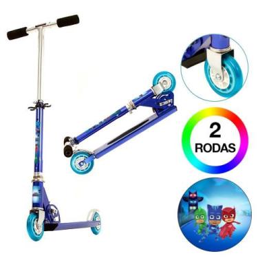 Imagem de Patinete Scooter Pj Masks Disney Infantil Azul de Alumínio - DM Radica