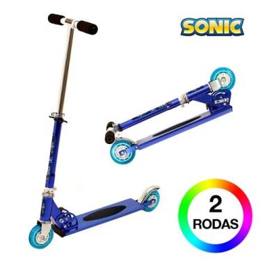 Imagem de Patinete Sonic Sega 2 Rodas Infantil Azul de Alumínio - Toys 2U