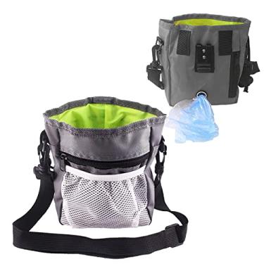 Imagem de aqxreight Bolsa de Treinamento para Animais de Estimação, Multiuso, Grande Capacidade, Dobrável, Pano Oxford, Bolsa para Petiscos para Viagens Ao Ar Livre, Acampamento, Cinza, Resistente a Animais