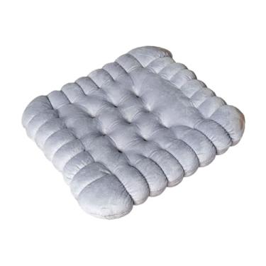 Imagem de Bothyi Almofada de Assento em Formato de Biscoito, Moderna, Fofa, Decorativa, Confortável, Almofada de Chão para Quarto, Quadrado Cinza