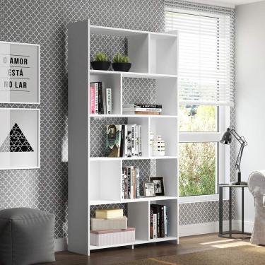 Imagem de Estante Livreiro com Nichos 91 x 183 Cm MDP Branco 0724 MENU