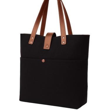 Imagem de Bolsa Feminina De Lona E Couro Zup Cor Preto