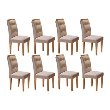Imagem de Cadeira Sala de Jantar Kit Imbuia Linho Turim