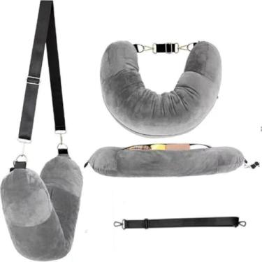 Imagem de Travesseiro de Viagem em Forma U Multifuncional com Almofada Portátil para Companheiro Leve e Compacto Voos Viagens Estrada Acampamentos Encaixa Facilmente Bolsas Mochilas Descanso Confortável Movimen