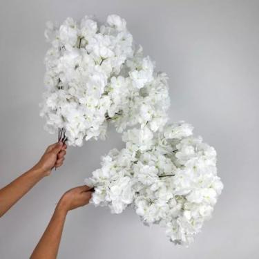 Imagem de Kit Arranjos de Flores Artificiais 45cm – Mini Orquídeas em Vaso Decorativo para Mesa, Casamentos e Decoração de Ambientes(30,Branca)