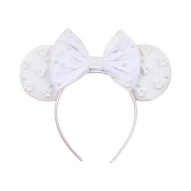 Imagem de Tiara De Veludo Para Meninas Disney Mickey 3.3 Polegadas Com Laço De B