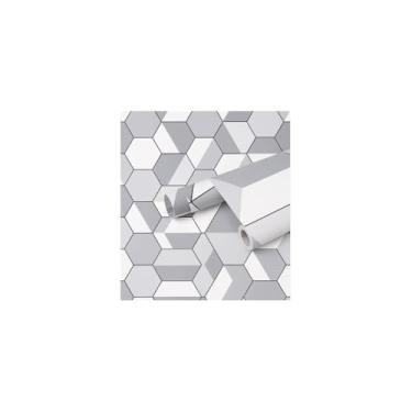 Imagem de Papel de Parede Adesivo PVC Estampa Xadrez, 5 Metros x 45cm, Polipropileno de Vinil, Lavável, Fácil Aplicação