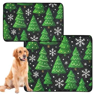 Imagem de TSENQUE Almofadas de Natal verdes pretas laváveis para animais de estimação para animais de estimação, reutilizáveis, absorventes e absorventes para cães, tapete de gaiola de cachorro fofo