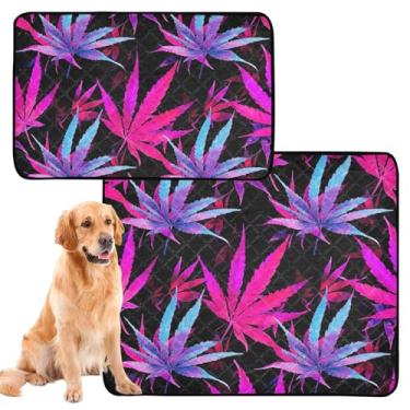 Imagem de TSENQUE Pastilhas de xixi roxas, azuis, pretas, laváveis, reutilizáveis, absorventes para cães, almofada de penico, impermeável, para gaiola de cachorro, fofa, pequena x pacote com 3