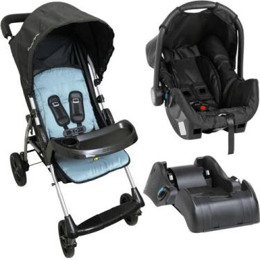 Imagem de Carrinho de Bebe com Bebe Conforto e Base Galzerano Romano Blue