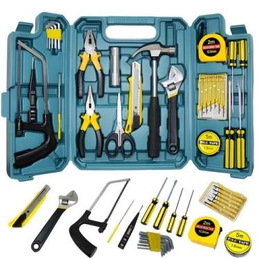 Imagem de Kit de Ferramentas Completo 27 Peças com Maleta Portátil, Jogo de Chaves, Alicates e Acessórios para Uso Doméstico e Profissional