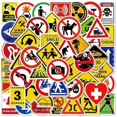 Imagem de 50 peças de adesivos de garrafa de água de sinais de aviso, adesivos para álbuns de fotos, skate, telefones, laptop, adesivo impermeável para laptop para amigas amigas, adolescentes, irmãs, sala de