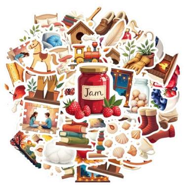 Imagem de 50 peças aconchegante casa outono comida lazer outono adesivos DIY convidando material escolar para laptop bagagem scrapbook diário adesivo notebook bagagem copo celular