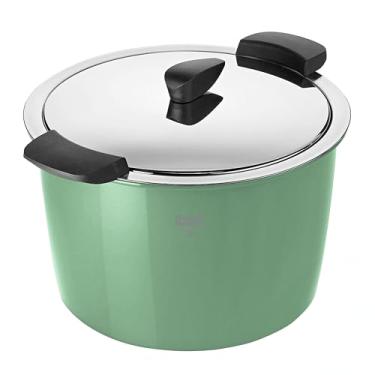 Imagem de Kuhn Rikon Panela de cozinha Hotpan verde oceano 5 L de diâmetro 22 cm com recipiente térmico para manter o calor