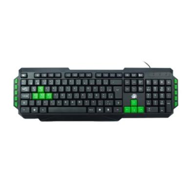 Imagem de 5+ Kit Gamer Teclado e Mouse Óptico com Mouse Pad, Preto e Verde, Sensor de Alta Precisão