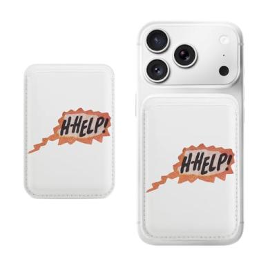 Imagem de Porta-cartão magnético para iPhone, capa fina de couro PU, capa para cartão, capa traseira para cartão, acessório de telefone fofo