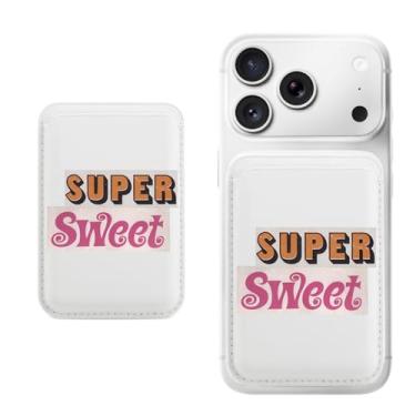 Imagem de Porta-cartão magnético para iPhone, capa fina de couro PU, capa para cartão, capa traseira para cartão, acessório de telefone fofo