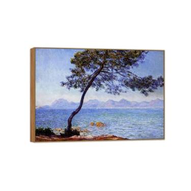 Imagem de BMZFYBS Claude Monet Famosas Impressões em tela de parede prontas para pendurar - Montanhas - Pintura de moldura de madeira para decoração de sala de estar 70 x 100 cm 27 x 39 pol