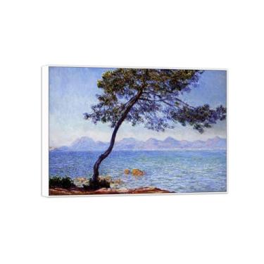 Imagem de BMZFYBS Claude Monet Famosas Impressões em tela de parede prontas para pendurar - Montanhas - Pintura com moldura branca para decoração de sala de estar 70 x 100 cm 27 x 39 pol
