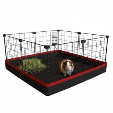 Imagem de Cercado para Porquinho da Índia 60x60cm Aramado Preto com Bandeja Higi
