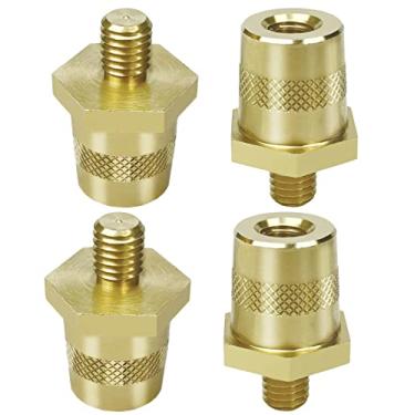 Imagem de Conector de terminal de bateria de 2 peças, adaptador de terminal de latão de bateria automática, terminal de rosca superior terminal de carregamento adaptador extensor porca de parafuso de conversão