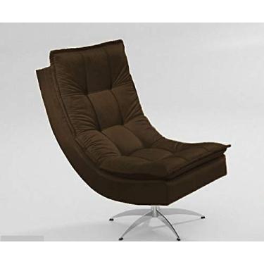 Imagem de Poltrona Nilla Chaise Tecido Liso Cor Marrom