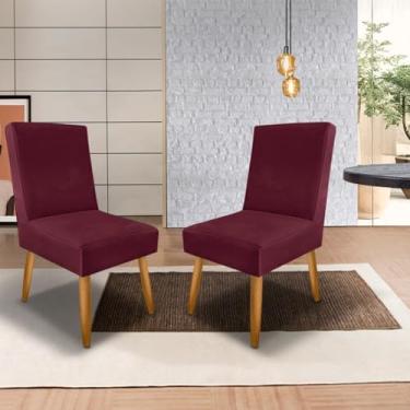 Imagem de Kit 2 Cadeiras Modernas para Cozinha e Sala de Jantar - Design Contemporâneo e Confortável(Bordô)