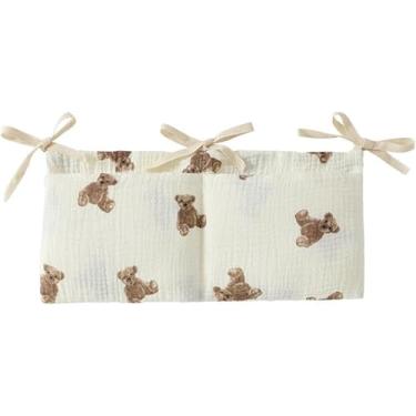 Imagem de GOUDOGEDC Sacos de cabeceira brancos para pendurar garrafa de leite, organizador de berço, organizador de fraldas e cama de beliche para bebê, organizador de fraldas, organizador de fraldas