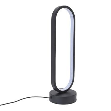 Imagem de Cryfokt Moderno Cabeceira Led Candeeiro de Mesa Oval Alumínio Decorativo Luz Cabeceira para Sala Estar 10x33cm 1pc