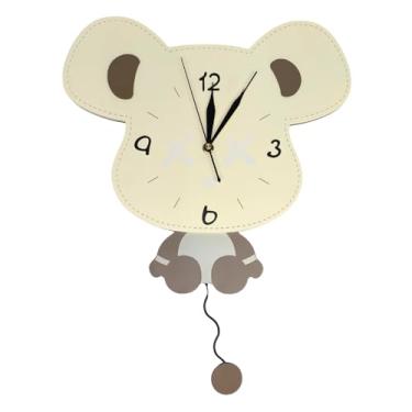 Imagem de Relógio de Parede Silencioso Decorativo com Pêndulo Quartz para Decoração Infantil, Consultório, Quarto, Sala, Cozinha