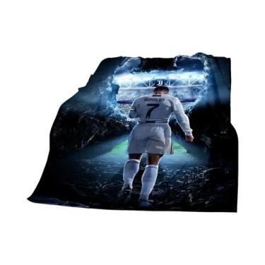 Imagem de Cobertor Estampado CR7 Futebol Quente Macio Confortável Para Piqueniqu