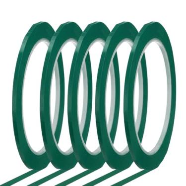 Imagem de Fita de quadro branco 1/20.3 cm x 72 jardas gráfico gráfico gráfico linha quadriculada fita de marcação para sala de aula, escritório, quadro de arte apagável a seco, verde, pacote com 5