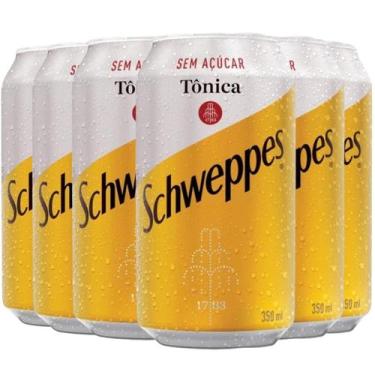 Imagem de Água Tônica Schweppes Sem Açúcar 350Ml (6 Latas)