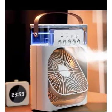 Imagem de ￼Refrigerador De Ar Ventilador Umidificador Portátil Com Led Reservatório De Água Led Tipo C USB