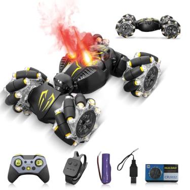 Imagem de Carro de Controle Remoto 2.4GHz, Carro de Acrobacias com Jato de Água, Rotação 360°, Drift Lateral, Duplo Controle (Relógio e Alça), Música e Luz