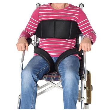 Imagem de Siomlana Cinto de segurança para cadeira de rodas, arnês de cadeira de rodas para pacientes com demência caindo, alças antiderrapantes ajustáveis para adultos, idosos, grávidas, paralisados (preto)