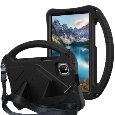 Imagem de QYiiD Capa infantil para Honor Pad X7 22.1 cm 2025, capa protetora infantil EVA à prova de choque com alça de suporte, alça de ombro e suporte para tablet Honor Pad X7 22.1 cm, preta