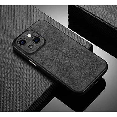 Imagem de GANYUU Capa de telefone traseira para Apple iPhone 14 Plus capa de 6,7 polegadas, capa de telefone à prova de choque de pele de carneiro totalmente embrulhada [proteção de tela e câmera] (Cor: Preto)