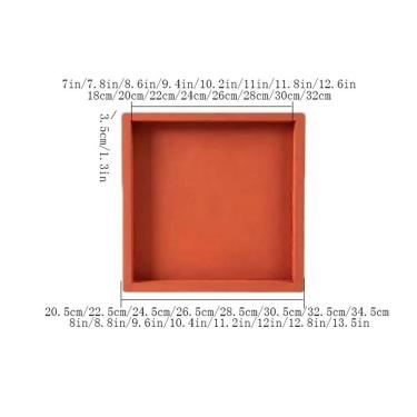 Imagem de Pires de plantas Bandeja de gotejamento quadrada para vasos jardim, bandeja drenagem resina sintética para decoração casa(Orange,XXX-Large)