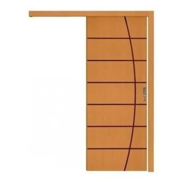 Imagem de Porta De Correr De Madeira Frisada 2,10x0,80 Completa - ALLO ESQUADRIA