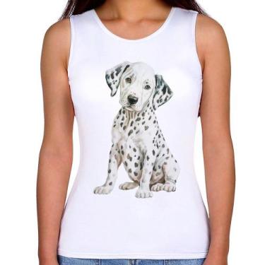 Imagem de Regata Feminina Cachorro Dálmata - Foca na Moda, Branco, GGG