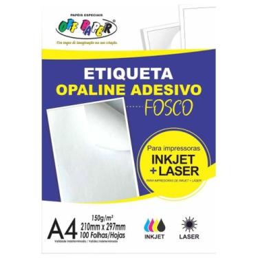 Imagem de Papel Adesivo Opaline Fosco A4 100fls Inkjet+laser - Off Paper